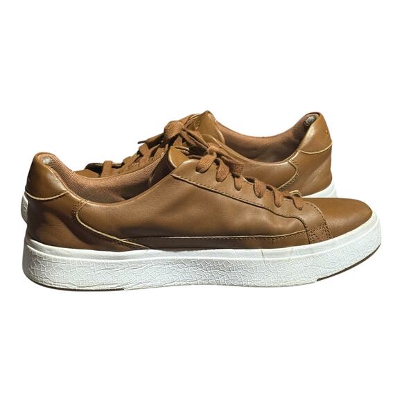 Kizik Hands-Free Slip-On Leather Sneakers Men's 11 Brown White Casual Comfort - Picture 7 of 8